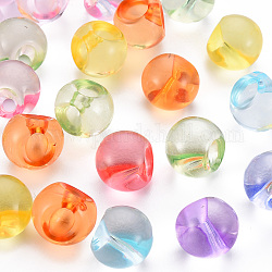 Botones acrílicos transparentes de 1 agujero, redondo, color mezclado, 13.5x13mm, agujero: 3 mm