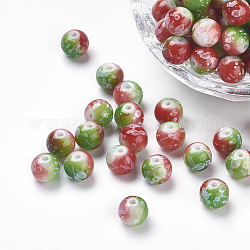 Perles en résine peintes par pulvérisation, ronde, colorées, 8mm, Trou: 1mm