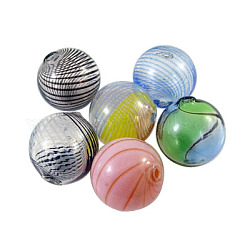Handmade Blown Glass Globe Beads, Round, Mixed Color, 50mm, Hole: 2mm