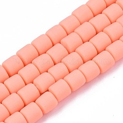 Polymer-Ton bead Stränge, Kolumne, Koralle, 5~7x6 mm, Bohrung: 1.5~2 mm, ca. 61~69 Stk. / Strang, 15.74 Zoll