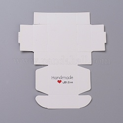 クラフト紙ギフトボックス  結婚式の装飾  折りたたみボックス  ホワイト  18.5x16x0.05cm  完成品：5.5x5.5x2.5cm