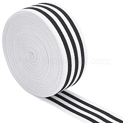 Benecreat cavo / fascia in gomma elastica piatta, accessori per cucire indumenti per tessitura, bianco e nero, 40mm