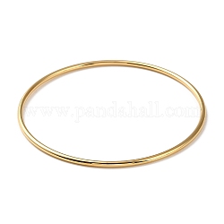 Ионное покрытие (IP) 304 простой браслет из нержавеющей стали для женщин, реальный 18k позолоченный, внутренний диаметр: 2-1/2 дюйм (6.5 см)