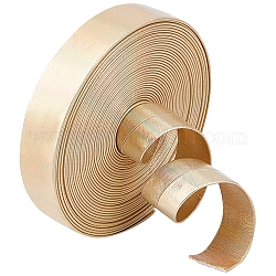 Gorgecraft cordón plano imitación cuero láser 5m, cordón de color del arco iris para la decoración de la ropa, oro, 15x0.8mm, alrededor de 5.47 yarda (5 m) / rollo