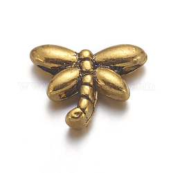 Tibetische Stil Perlen, Bleifrei und cadmium frei, Libelle, Antik Golden, Größe: ca. 8.2 mm breit, Bohrung: 1 mm