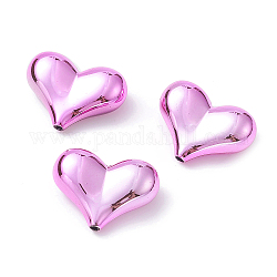Uv perles acryliques de placage, iridescent, cœur, violette, 16x22x8mm, Trou: 1.8mm