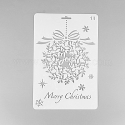 Kreative Weihnachten Kunststoff Zeichnung Schablone, hohle hand konto ruler templat, für diy scrapbooking, weiß, 25.9x17.2 cm