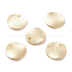 Brass Charms, Flat Round, Real 24K Gold Plated, 10x1mm, Hole: 1.2mm