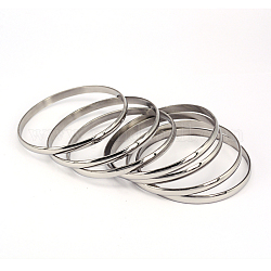 201 in acciaio inox set braccialetto, colore acciaio inossidabile, 68mm, 5.2mm, su 7 pc / insieme