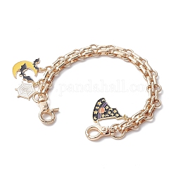 Iron Purse Extension Chains, with Halloween Theme Alloy Enamel Charm, Swivel Clasps, for Bag Straps Replacement Accessories, Golden, 25.3cm
