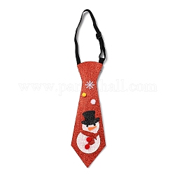 Chistmas Theme Non-woven Fabrics Necktie, for Boy, with Elastic Band, Snowman, Inner Diameter: 77~137mm