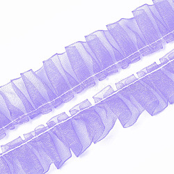 Лентой из органзы, плиссированная / двойная лента с оборками, средне фиолетовый, 23~25 мм, 30 м / пачка