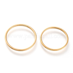 Placcatura ionica (ip) 304 anelli a fascia liscia in acciaio inossidabile, oro, 1mm, misura degli stati uniti 7~7 3/4 (17.3~17.9mm)