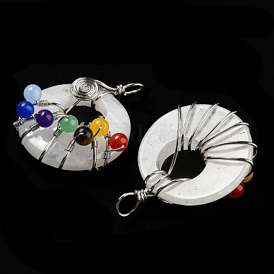 Чакра натуральный кристалл кварца плоские круглые подвески G-Z033-06P-05-1