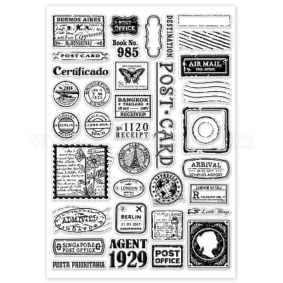 GLOBLELAND Stamp Postmark Postcard Clear Stamps for DIY Scrapbooking Big  Size Silicone Clear Stamp Seals for Cards Making Photo Journal Album