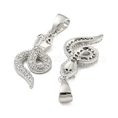 Латунные микропаве прозрачные подвески с фианитом ZIRC-P115-08P-1