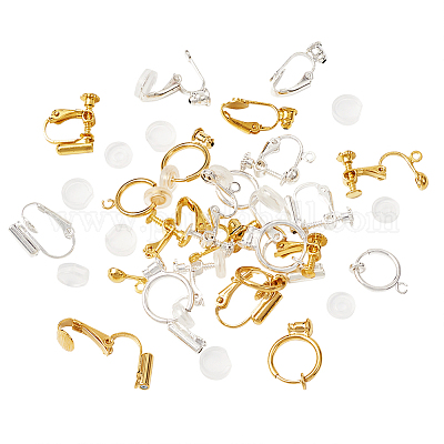 Латунные серьги-клипсы KK-TA0007-66-1