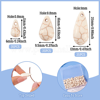 105 шт. 3 стиля синтетических бирюзовых бусин G-TA0001-91B-1