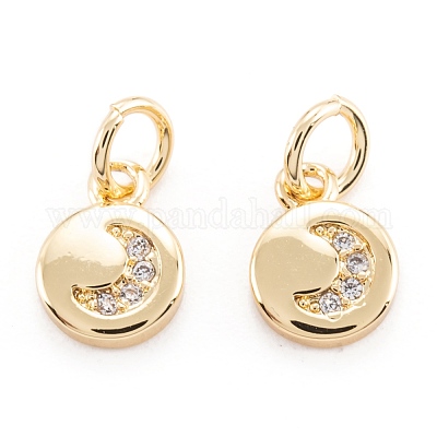 Кулон из латуни с прозрачным кубическим цирконием ZIRC-M114-05G-1