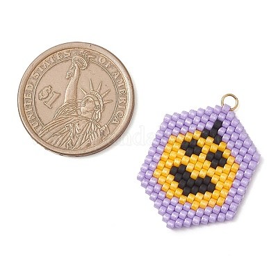 Подвески из стеклянных бусин на тему Хэллоуина PALLOY-MZ00873-05-1