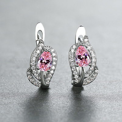 Латунные микро проложить серьги обруча кубического циркония WG7D53C-06-1