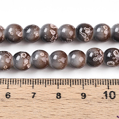 Выпечка окрашенные стеклянные бусины пряди DGLA-N008-8mm-09-1