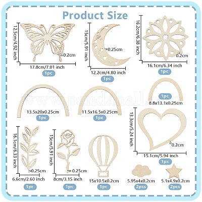 Незавершенный набор для украшения стен из древесной щепы DIY-WH0430-950-1