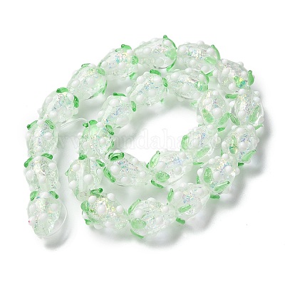 Нити бугорчатых бусин из фольги ручной работы в технике лэмпворк FOIL-Z001-05E-1