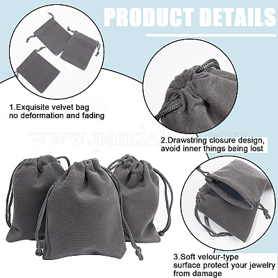 Подарочные пакеты на шнурке из бархата&nbsp;ABAG-BBC0001-10B-01-1