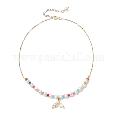 3 шт. 3 стиля ожерелья из круглых бусин из натурального кварца и ракушечного жемчуга NJEW-JN05302-1