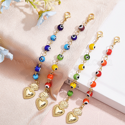 1 набор подвесок-украшений от сглаза из бусин-лэмпворк HJEW-CA0001-46-1