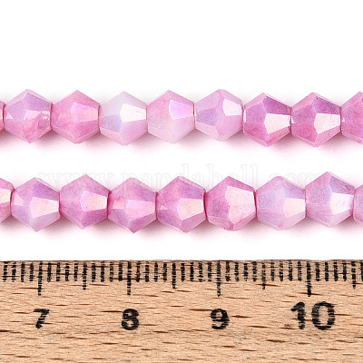 Антикоррозийные гальванические биконические стеклянные бусины EGLA-T021-6mm-16-03-1