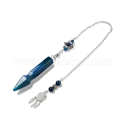 Натуральный полосатый агат заостренные биолокационные маятники G-I322-01P-07-1