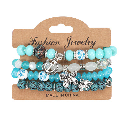 4шт. набор браслетов с подвесками из сплава WG8E884-07-1