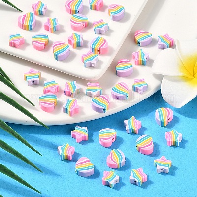 100шт 2 стиля ручной работы бусины из полимерной глины CLAY-YW0001-97-1