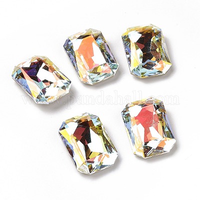 Стеклянные кабошоны со стразами в стиле AB RGLA-J018-E-001LA-1