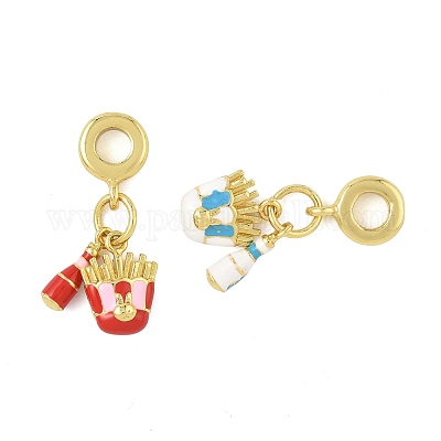 2 шт. 2 цвета латунная эмаль европейские подвески-шармы KK-FS0001-81-1