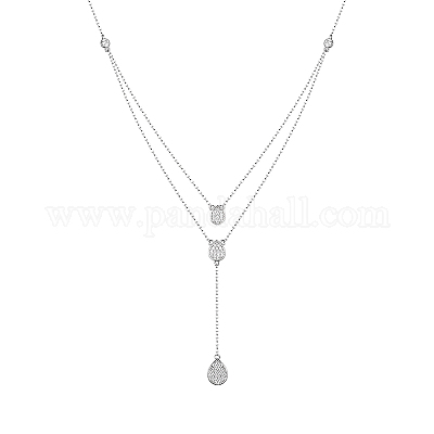 925 серебряное ожерелье с длинной подвеской в форме капли и камня ZD4495-2-1