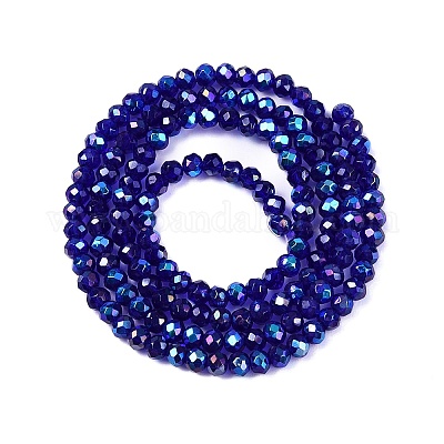 Стеклянные бусины с гальваническим покрытием  EGLA-A044-T2mm-L06-1