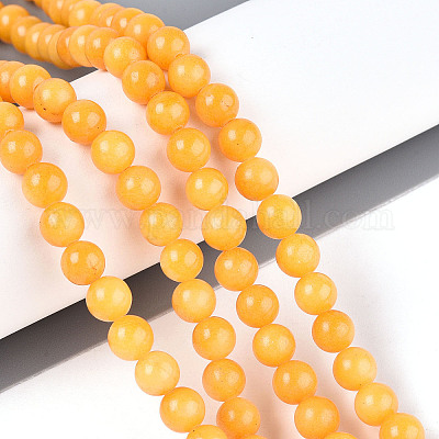 Нити круглых бусин из натурального окрашенного нефрита машан G-T139-6mm-67A-1