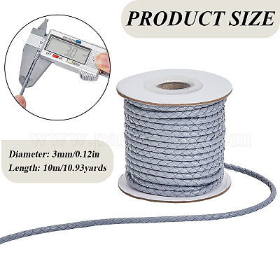 1 рулон 10 м круглых плетеных шнуров из коровьей кожи WL-SC0001-03C-1