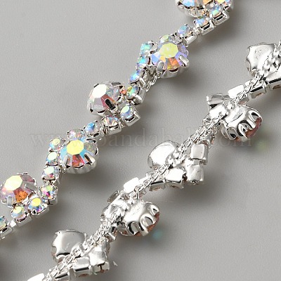 Стеклянные цепочки со стразами&nbsp;DIY-WH0683-18C-1