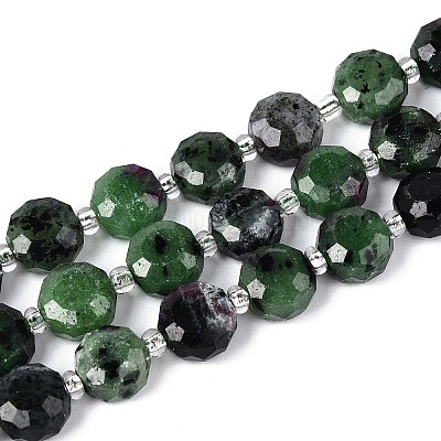 Натуральный рубин в цоизита бусин пряди G-B153-B18-1