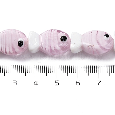 Бусы лэмпворк ручной работы LAMP-G154-07N-1