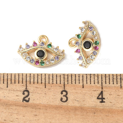 Латунные микропаве прозрачные подвески с фианитом KK-Q031-47G-06-1