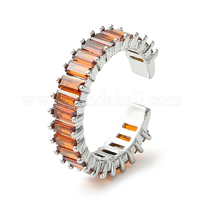 Кольцо из латуни с микропаве из кубического циркония RJEW-Z033-08P-1