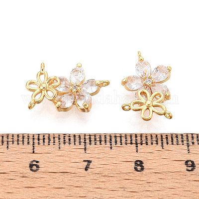 Компоненты люстры из латуни с микропаве из прозрачного кубического циркония звенья KK-N263-45G-1