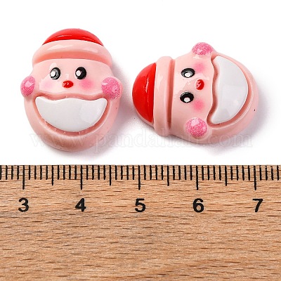 Розовые кабошоны из смолы на рождественскую тематику RESI-R451-01C-1