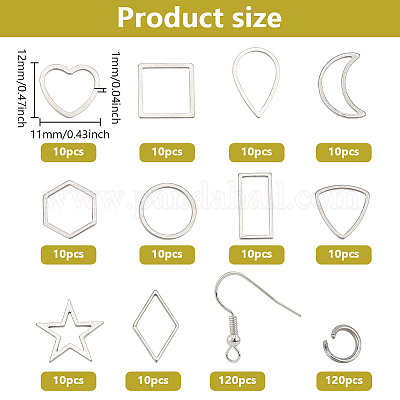 Набор для самостоятельного изготовления геометрических сережек-подвесок из нержавеющей стали 304 DIY-DR0001-37-1
