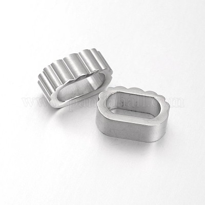 Овальные рифленые подвески-слайдеры из нержавеющей стали 304 STAS-UN0014-80P-1